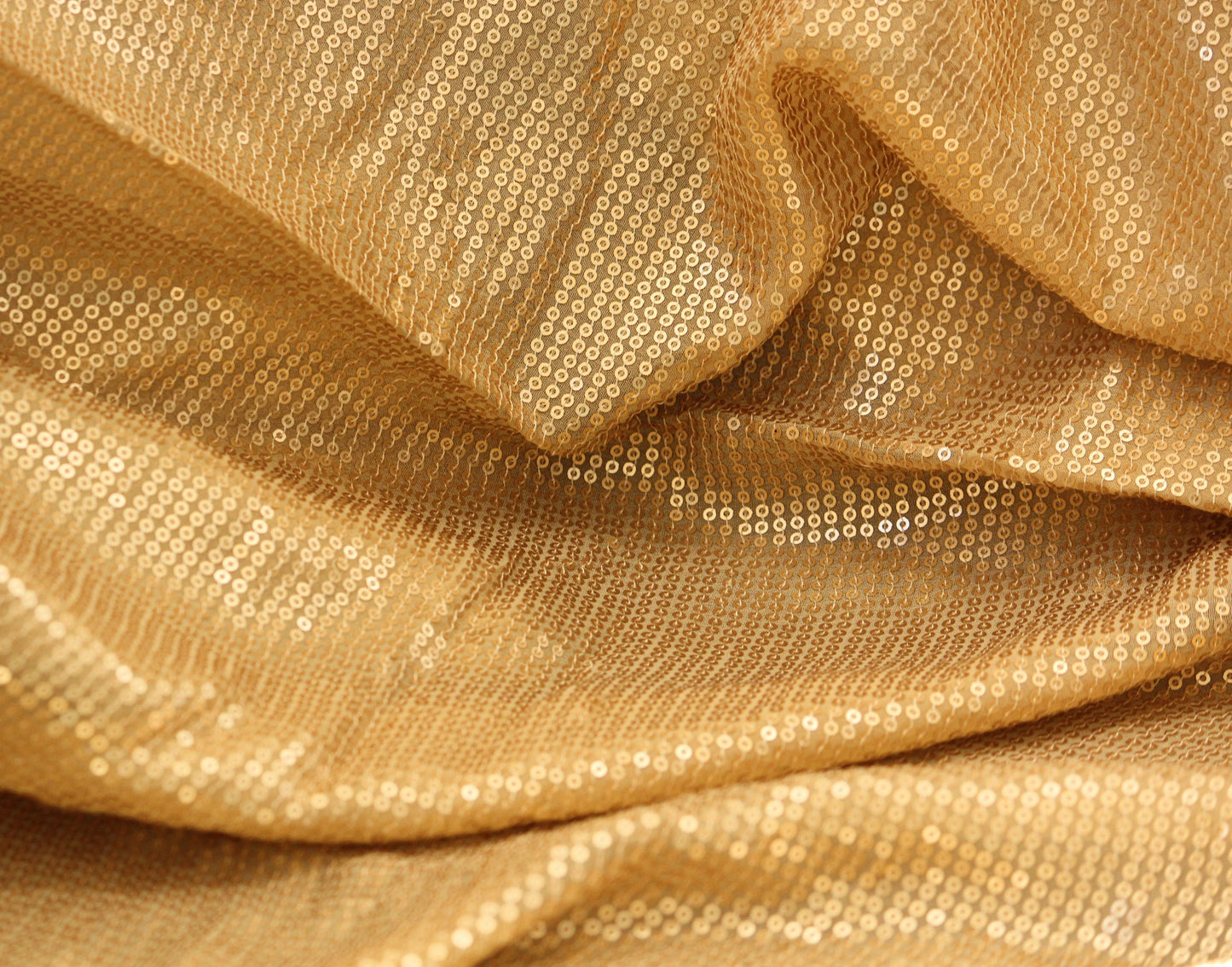 1 yard-Gold sequin fabric by the yard-Glamorous sequin chiffon fabric-floral fabric-bridal fabric-party fabric-sheer fabric