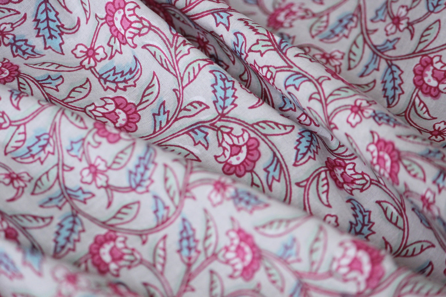 1 yard- Ivory cream printed cotton printed fabric by the yard-pink rose floral print fabric-floral fabric-rose floral print