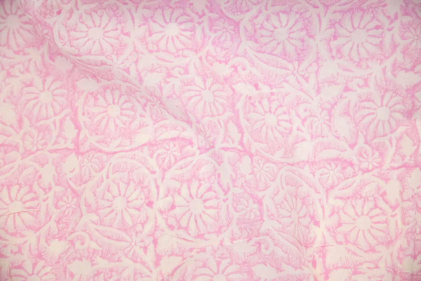 1 yard-Monotone baby pink floral hand block printed cotton fabric-dress fabric/quilting/diy home decor/hair accessories fabric