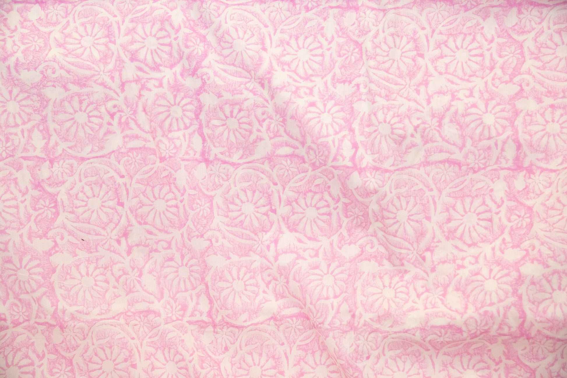 1 yard-Monotone baby pink floral hand block printed cotton fabric-dress fabric/quilting/diy home decor/hair accessories fabric