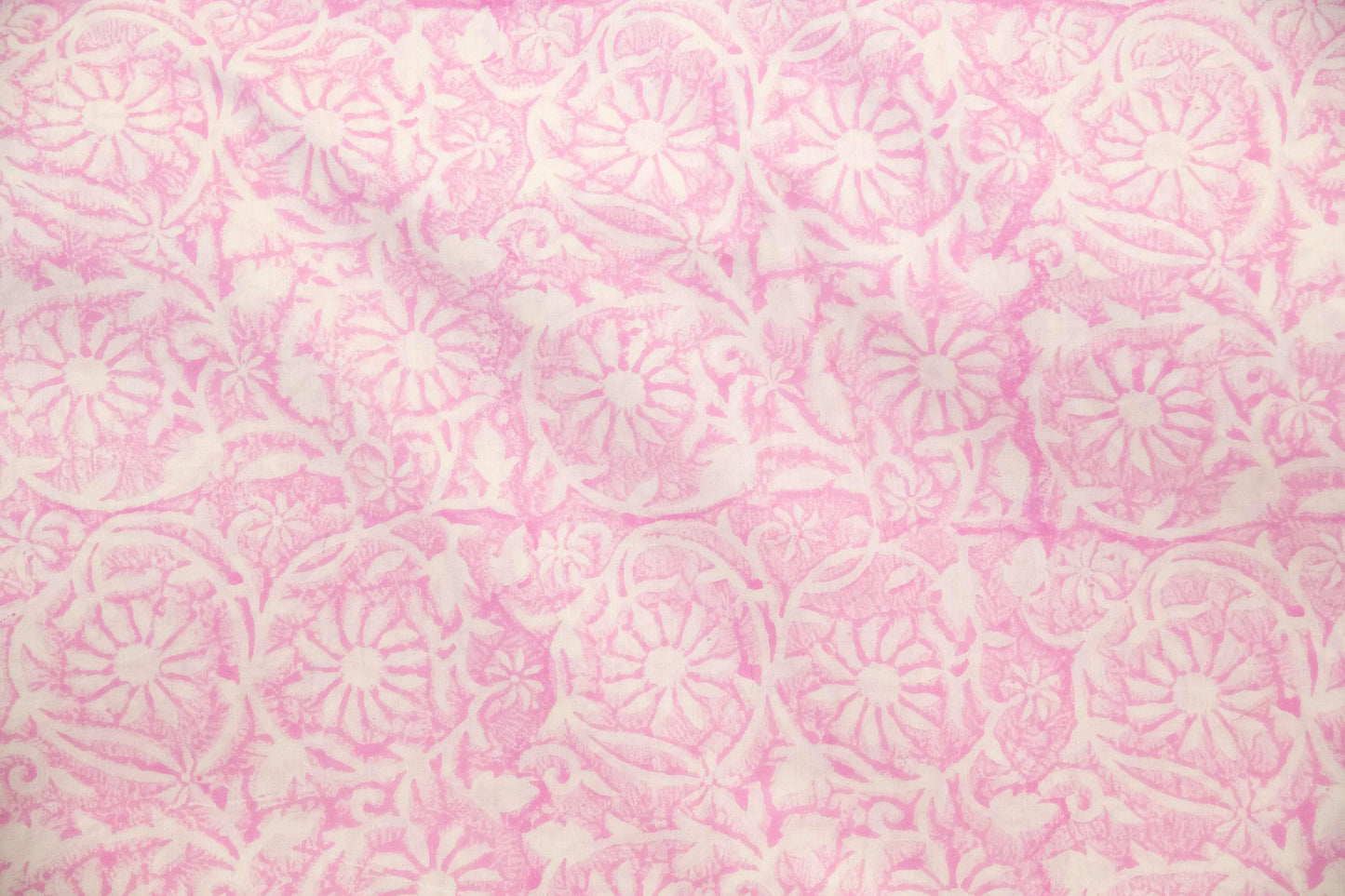 1 yard-Monotone baby pink floral hand block printed cotton fabric-dress fabric/quilting/diy home decor/hair accessories fabric