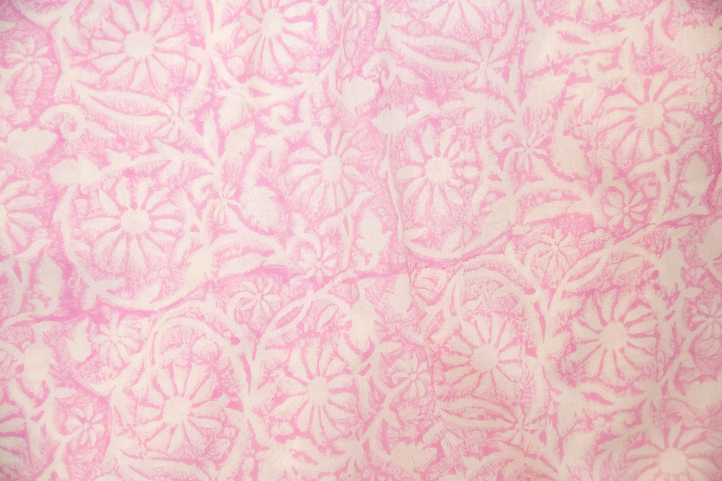 1 yard-Monotone baby pink floral hand block printed cotton fabric-dress fabric/quilting/diy home decor/hair accessories fabric