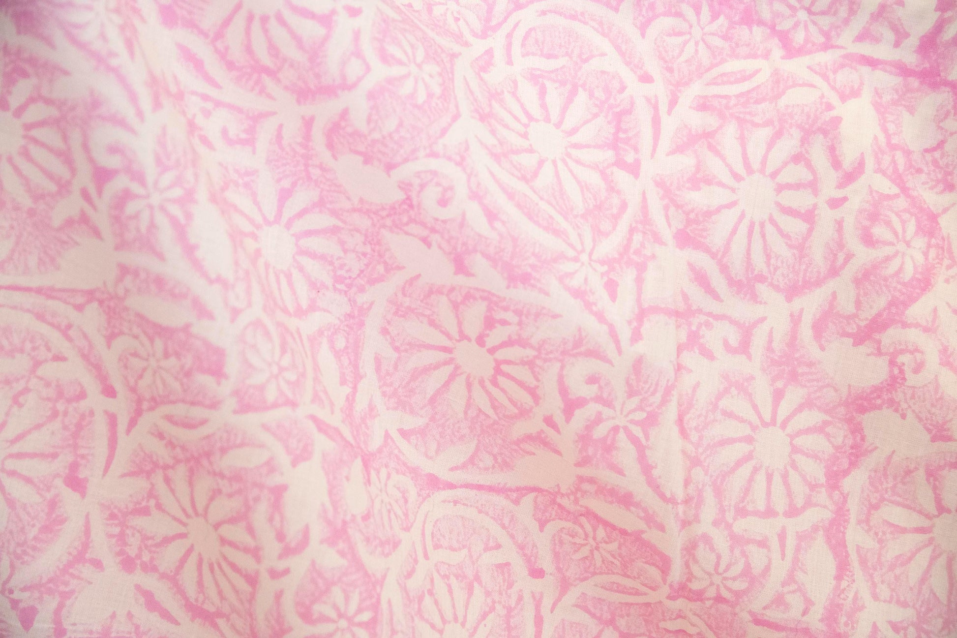 1 yard-Monotone baby pink floral hand block printed cotton fabric-dress fabric/quilting/diy home decor/hair accessories fabric