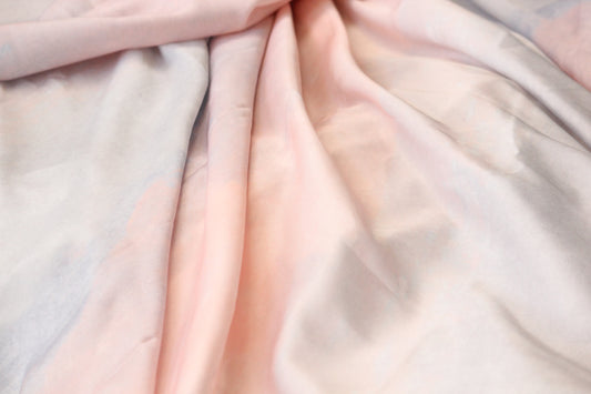 Matte satin charmeuse fabric by the yard-baby blush and sky blue