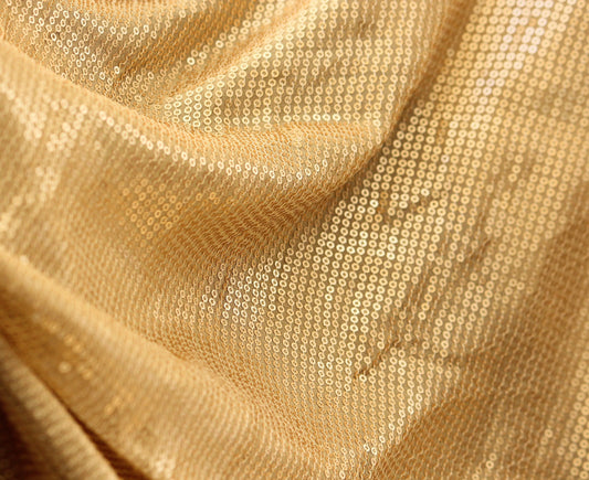 1 yard-Gold sequin fabric by the yard-Glamorous sequin chiffon fabric-floral fabric-bridal fabric-party fabric-sheer fabric