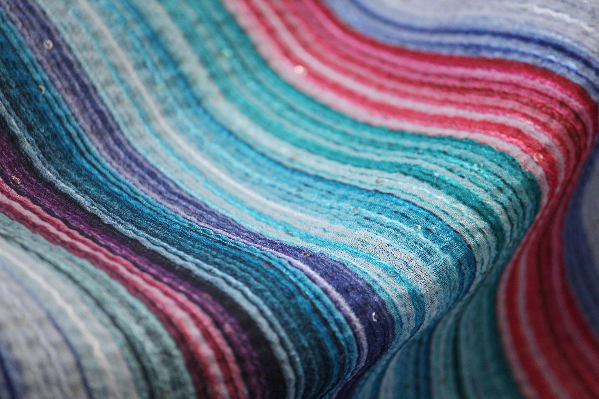 Multicolor stripe embroidery fabric by half yard sequin embroidery-Indian embellished fabric-Indian embroidery fabric