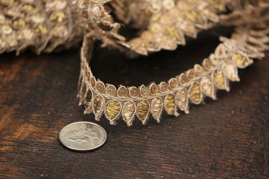 Ribbon by the yard- gold edging ribbon -woven Indian embroidery ribbon-holiday ribbon- gift wrap- wedding ribbon