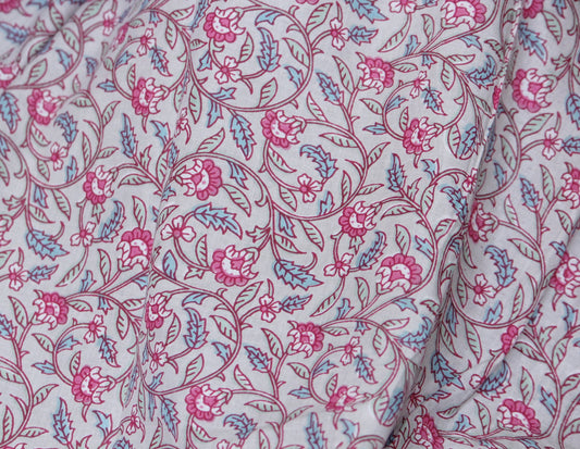 1 yard- Ivory cream printed cotton printed fabric by the yard-pink rose floral print fabric-floral fabric-rose floral print