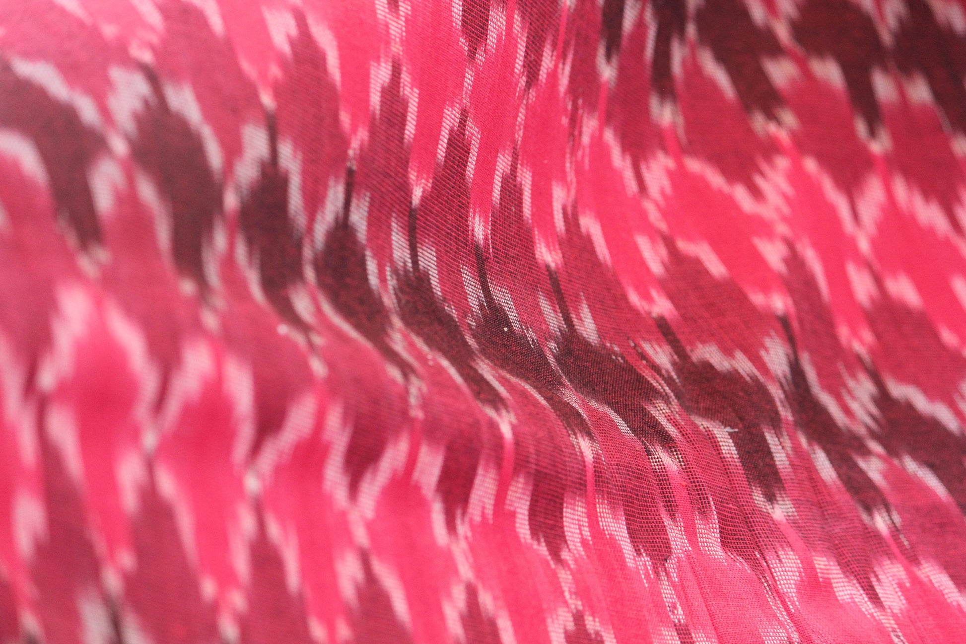 One yard-red woven cotton ikat fabric-shades of red geometric fabric-yarn dyed fabric-pink red brown fabric-yarn dyed cotton