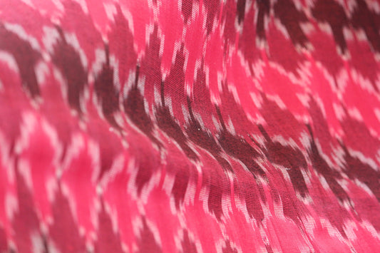 One yard-red woven cotton ikat fabric-shades of red geometric fabric-yarn dyed fabric-pink red brown fabric-yarn dyed cotton