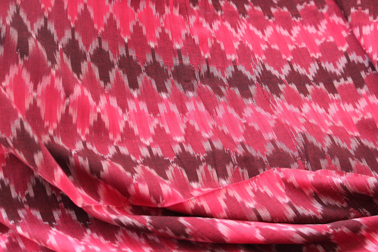 One yard-red woven cotton ikat fabric-shades of red geometric fabric-yarn dyed fabric-pink red brown fabric-yarn dyed cotton