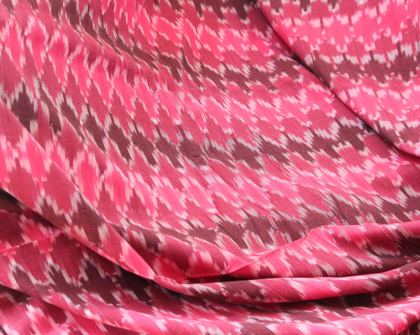 One yard-red woven cotton ikat fabric-shades of red geometric fabric-yarn dyed fabric-pink red brown fabric-yarn dyed cotton