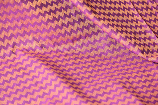 One yard-Purple and yellow chevron cotton Dobby fabric-bright chevron zigzag fabric-geometric-double sided woven pattern fabric.