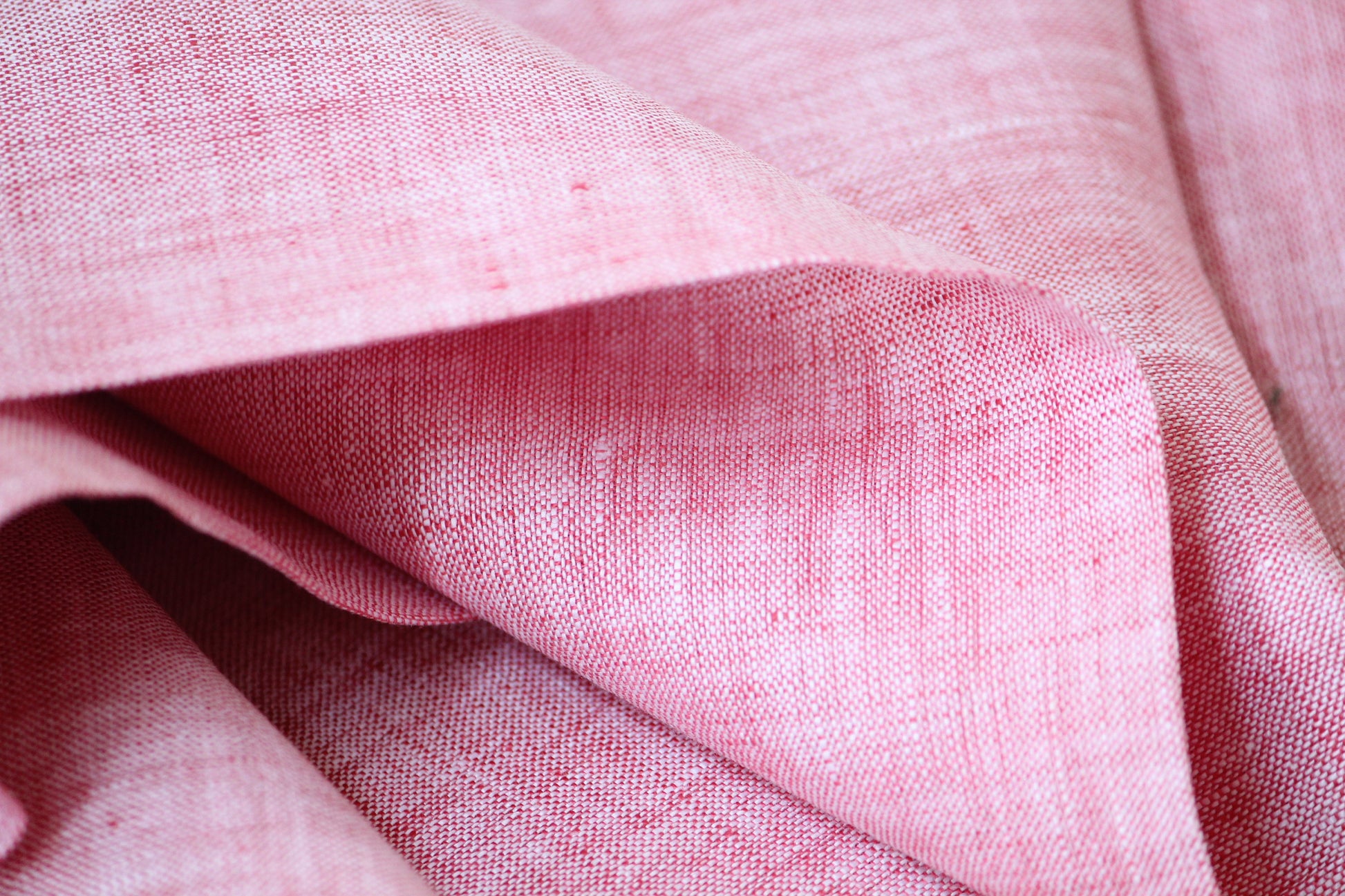 1 yard-baby pink linen natural plant based fabric- Red and white warp and weft-blush pink -Gorgeous natural linen fabric-pink rose linen