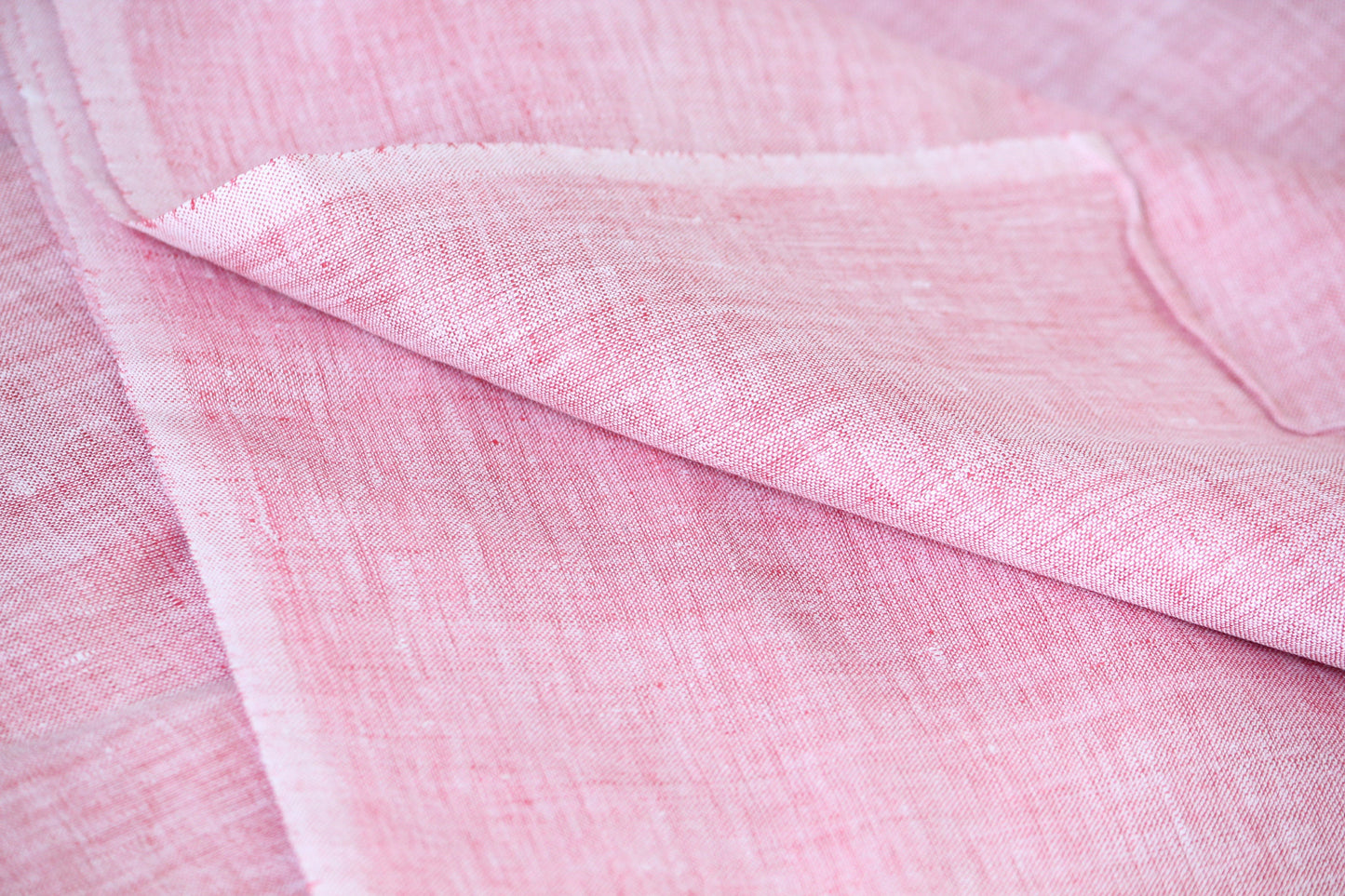 1 yard-baby pink linen natural plant based fabric- Red and white warp and weft-blush pink -Gorgeous natural linen fabric-pink rose linen