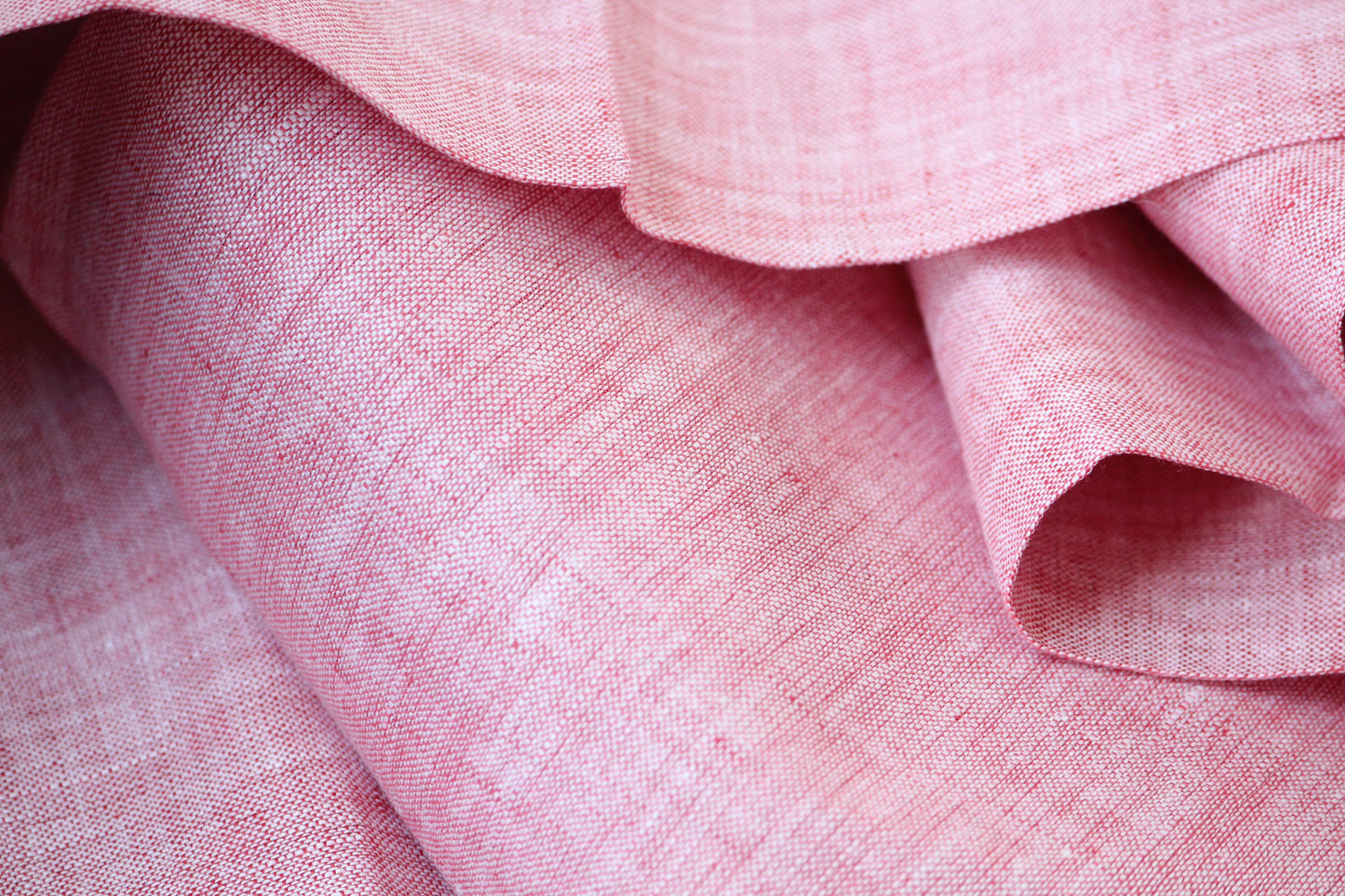 1 yard-baby pink linen natural plant based fabric- Red and white warp and weft-blush pink -Gorgeous natural linen fabric-pink rose linen