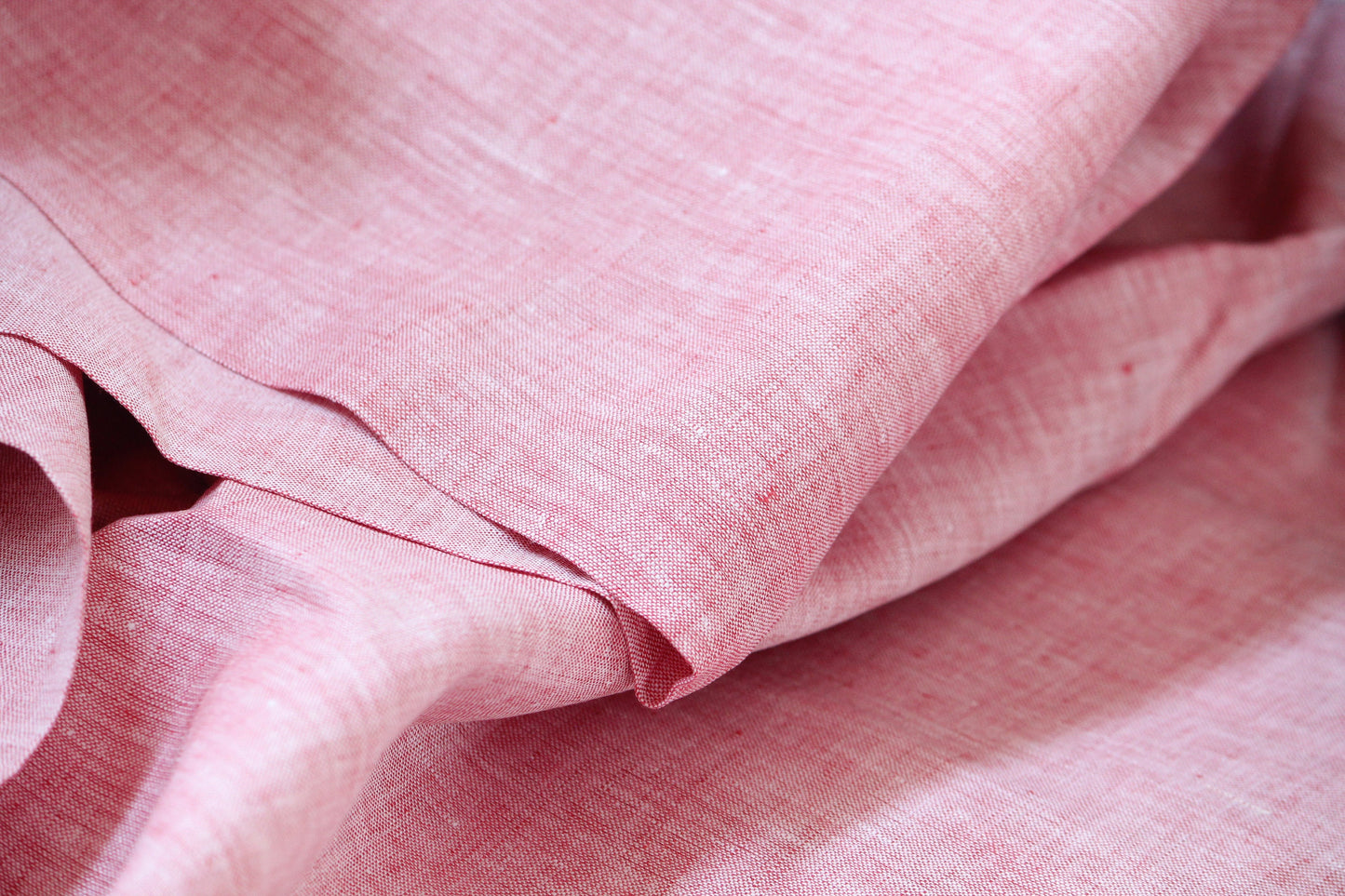 1 yard-baby pink linen natural plant based fabric- Red and white warp and weft-blush pink -Gorgeous natural linen fabric-pink rose linen