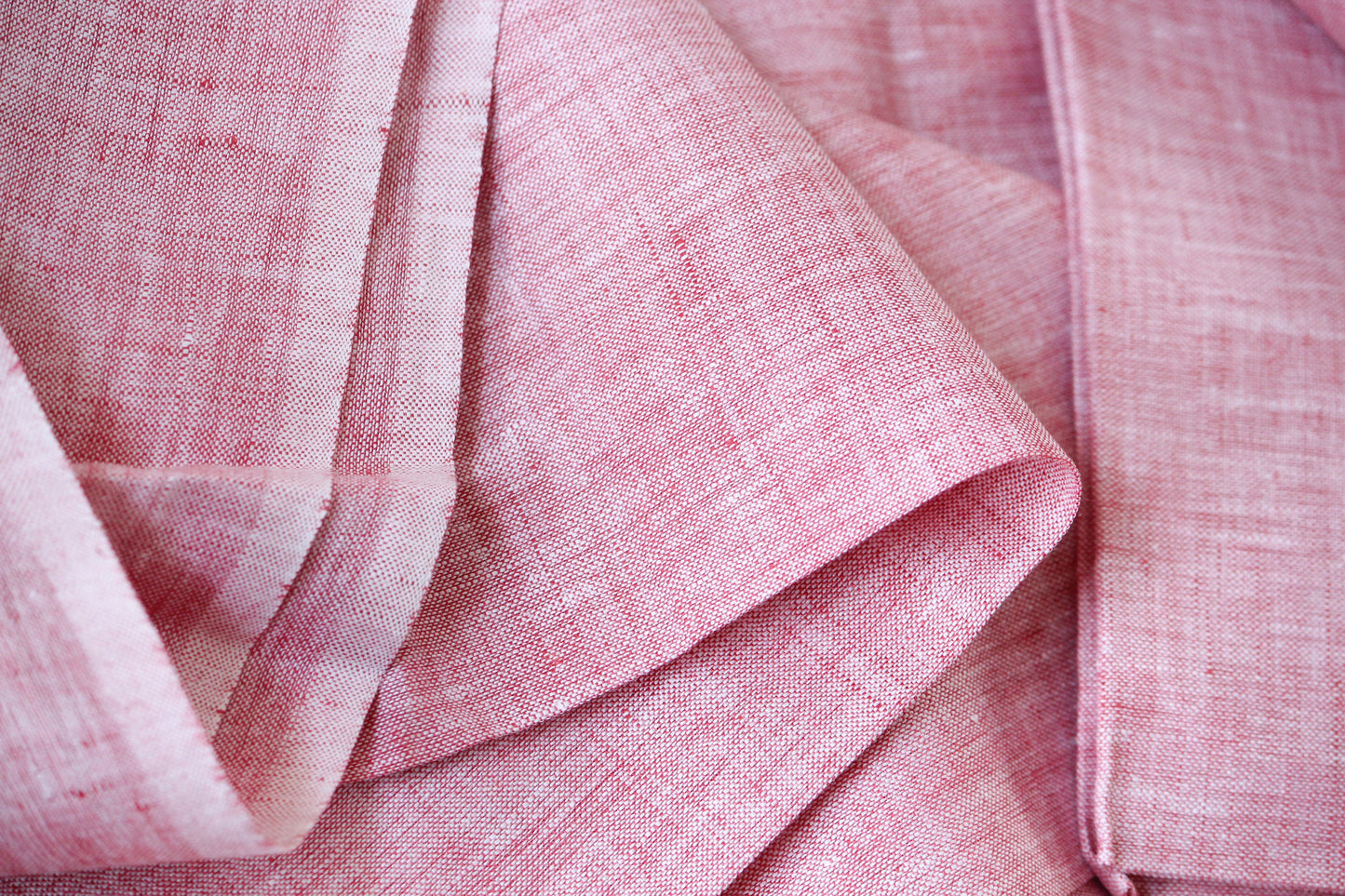 1 yard-baby pink linen natural plant based fabric- Red and white warp and weft-blush pink -Gorgeous natural linen fabric-pink rose linen