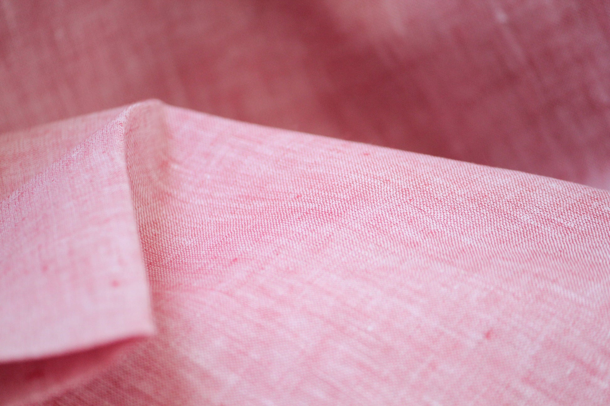 1 yard-baby pink linen natural plant based fabric- Red and white warp and weft-blush pink -Gorgeous natural linen fabric-pink rose linen